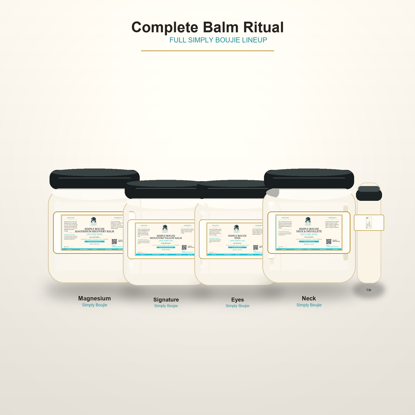 Simply Boujie Complete Balm Ritual with new labels