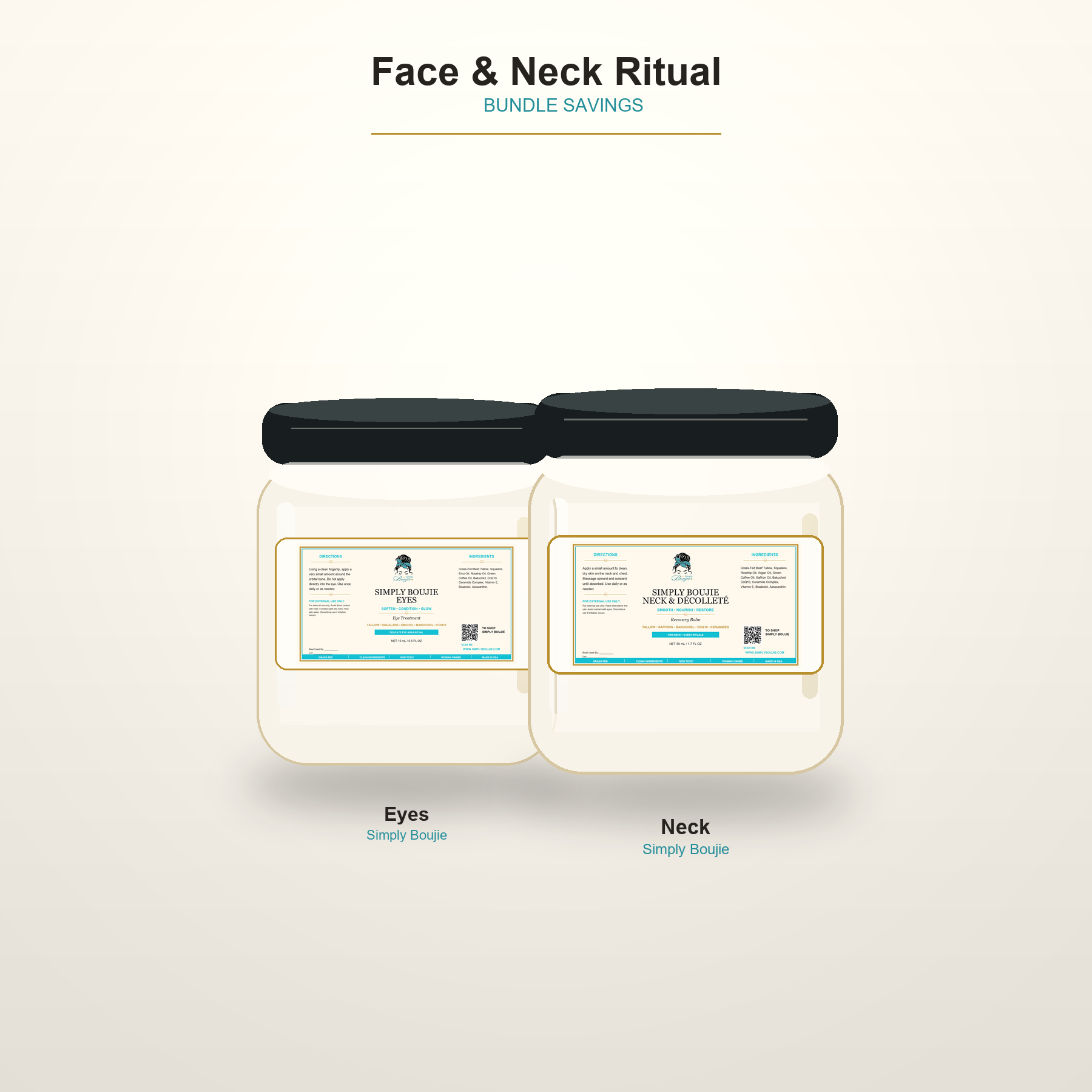 Simply Boujie Face and Neck Ritual with new labels
