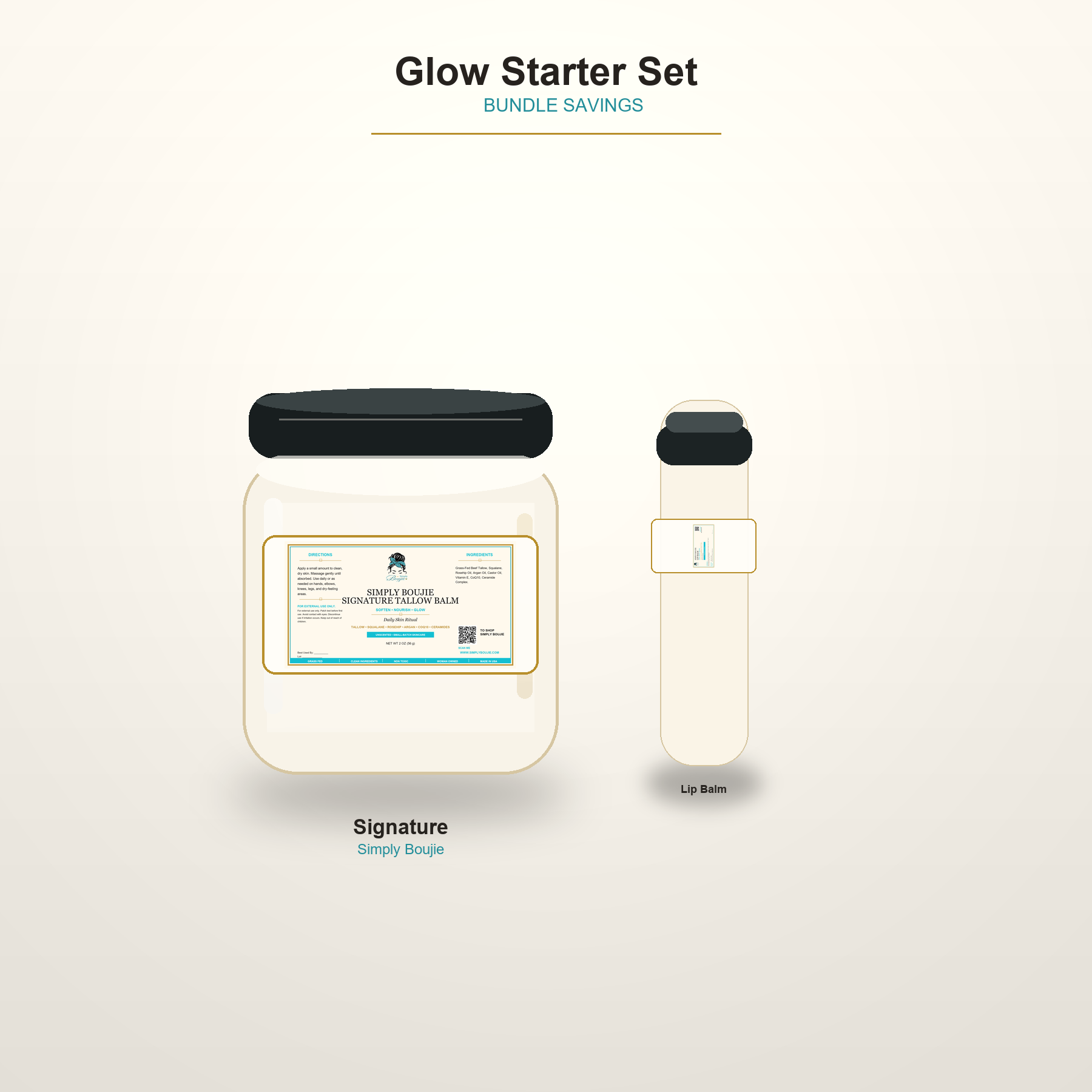 Simply Boujie Glow Starter Set with new labels