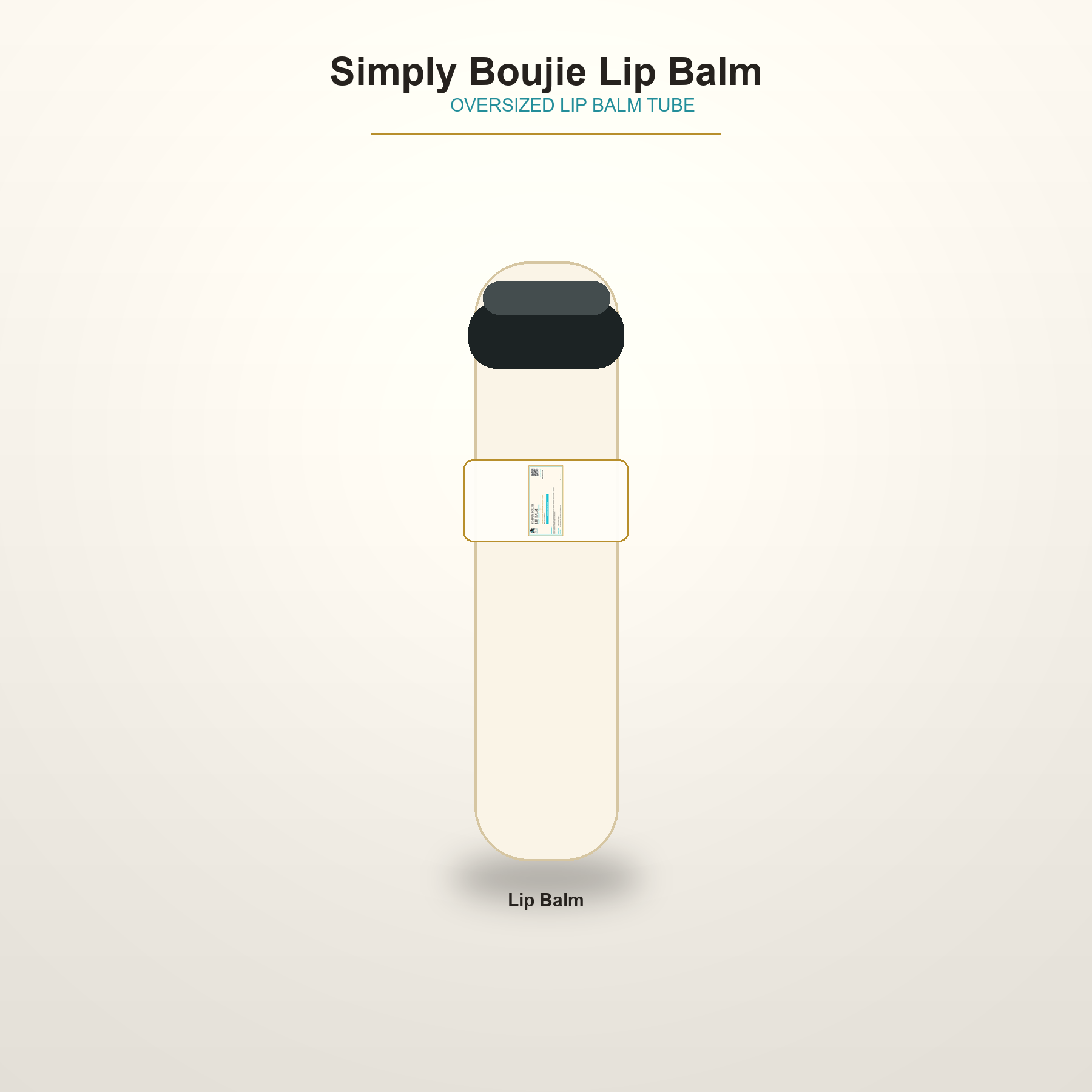 Simply Boujie oversized lip balm tube with new label