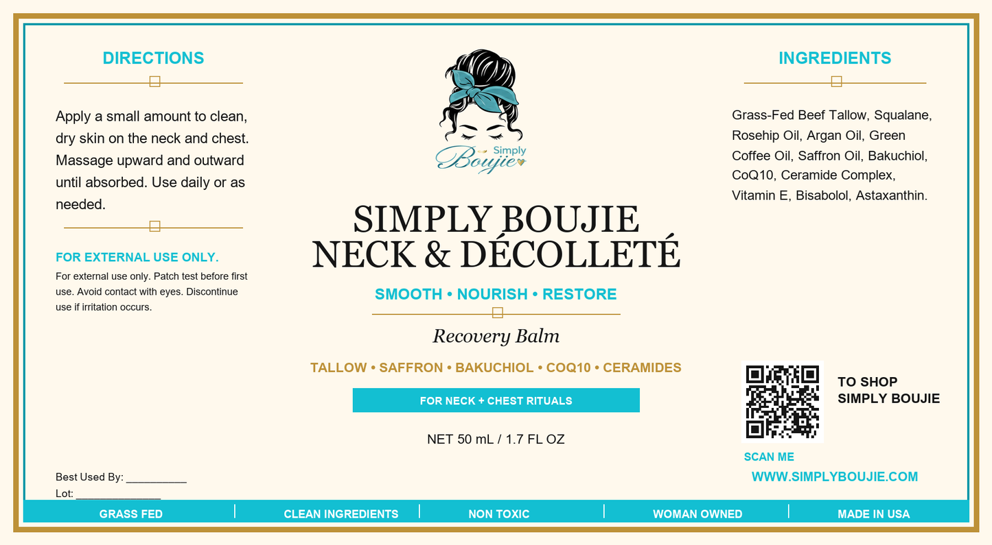 Simply Boujie Neck & D�collet� label - Simply Boujie