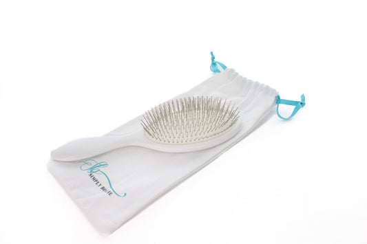 Simply Boujie white detangling hair brush